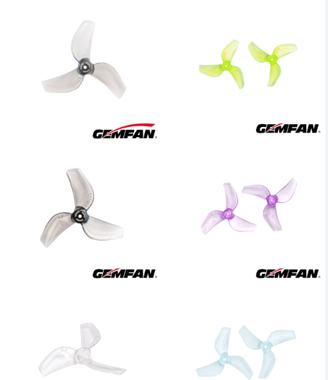 GEMFAN 1219S (1MM HUB) 31MM TRI-BLADE PROP (4CW+4CCW)