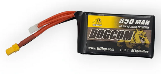 DOGCOM 850mAh 4S 14.8V 150C LiPo Battery - XT30